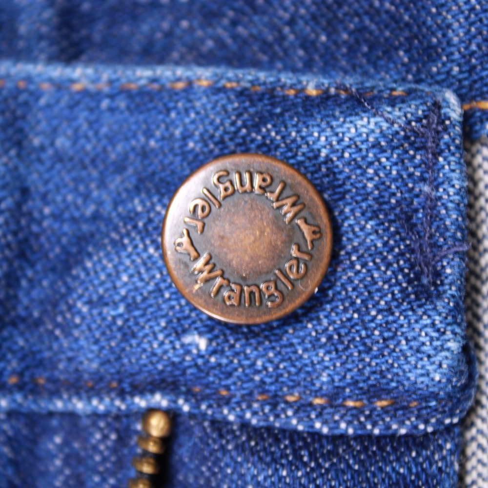 Vintage 70s-80s Wrangler Brand Jeans‎ Mens 44 Blue Regular Classic-41.5x24.5 - Picture 9 of 16